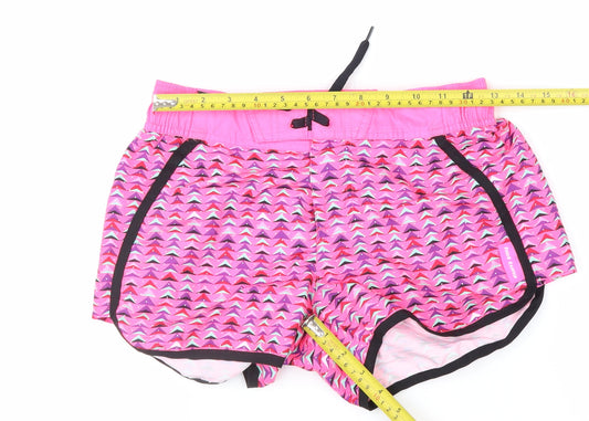 Hot Tuna Womens Pink Geometric Athletic Activewear Shorts Size 8
