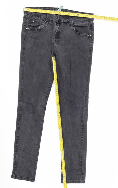 Denim Co Women Grey Skinny Jeans Size 14 Stretch Denim