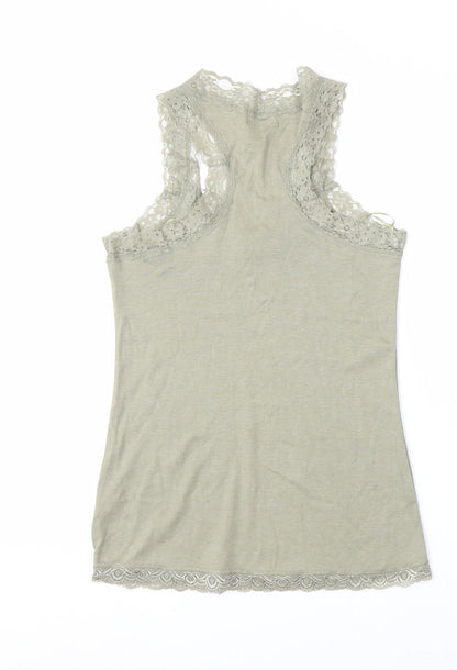 Lottie Women's Green Lace Trim Camisole Tank Top Size 8/10