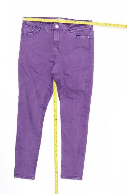 George Women's Purple Skinny Jeans Size 14 Short Stretch Denim