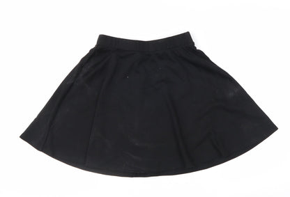 New Look Women Black A-Line Short Skirt Size 10 Polyester Blend
