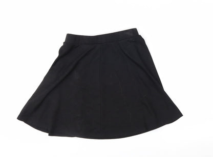 New Look Women Black A-Line Short Skirt Size 10 Polyester Blend