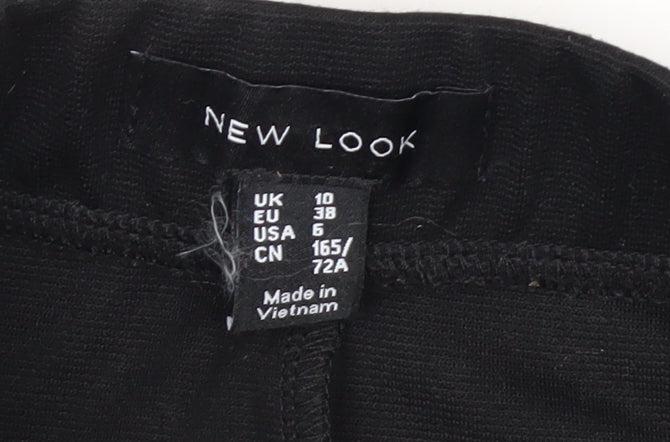 New Look Women Black A-Line Short Skirt Size 10 Polyester Blend