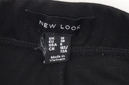 New Look Women Black A-Line Short Skirt Size 10 Polyester Blend