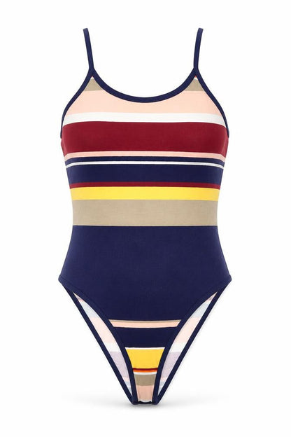 New Look Women’s Multicoloured Striped Camisole Bodysuit Size 8