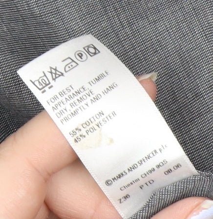 Marks and Spencer Men’s Grey Non-Iron Long Sleeve Shirt Size 17 Regular Fit