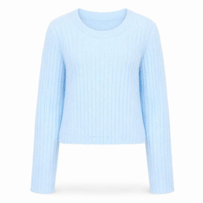 New Look Girls Blue Fluffy Ribbed Pullover Jumper Age 14-15 Years