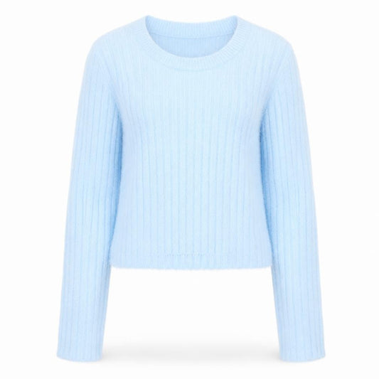 New Look Girls Blue Fluffy Ribbed Pullover Jumper Age 14-15 Years