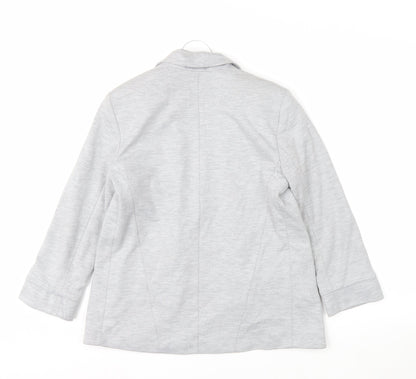 Topshop Women Grey UK 6 Classic Single-Breasted Blazer