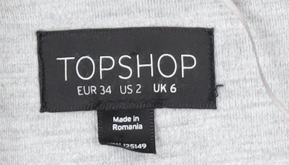 Topshop Women Grey UK 6 Classic Single-Breasted Blazer