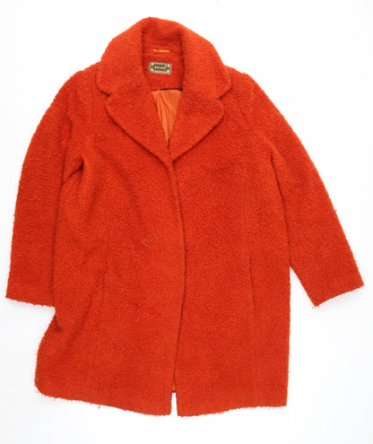 Marks and Spencer Women’s Orange Long Wool Blend Overcoat Size 16