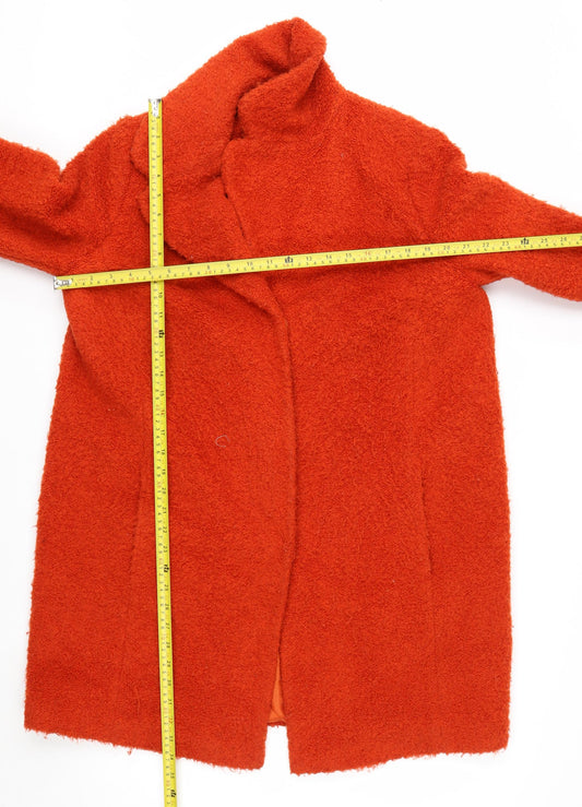 Marks and Spencer Women’s Orange Long Wool Blend Overcoat Size 16