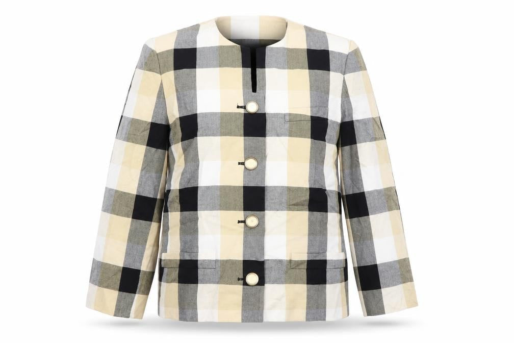 Le Suit Women’s Multicoloured Check Blazer Size 10 Regular Fit