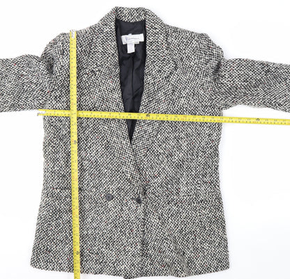 Christopher Women's Grey Tweed Wool Blend Blazer Jacket Size 7/8