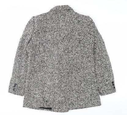 Christopher Women's Grey Tweed Wool Blend Blazer Jacket Size 7/8