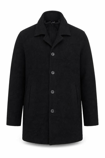 Chaps Men's Black Wool Blend Long Overcoat Size S