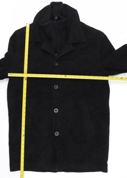 Chaps Men's Black Wool Blend Long Overcoat Size S