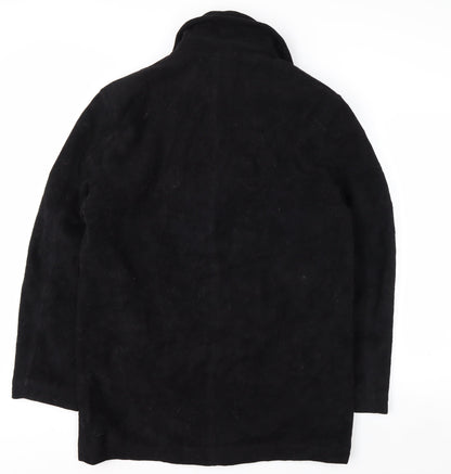 Chaps Men's Black Wool Blend Long Overcoat Size S