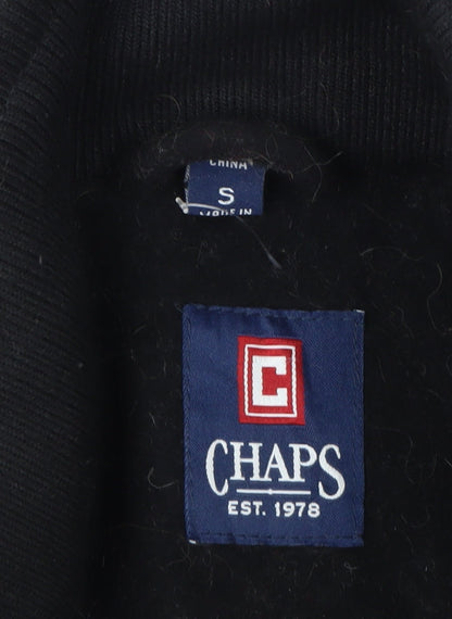 Chaps Men's Black Wool Blend Long Overcoat Size S