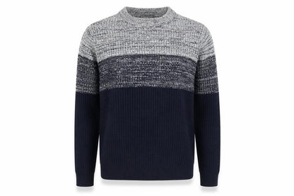 Nutmeg Men Blue Chunky Knit Crew Neck Pullover Jumper Size M