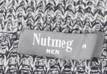 Nutmeg Men Blue Chunky Knit Crew Neck Pullover Jumper Size M