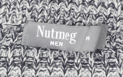 Nutmeg Men Blue Chunky Knit Crew Neck Pullover Jumper Size M