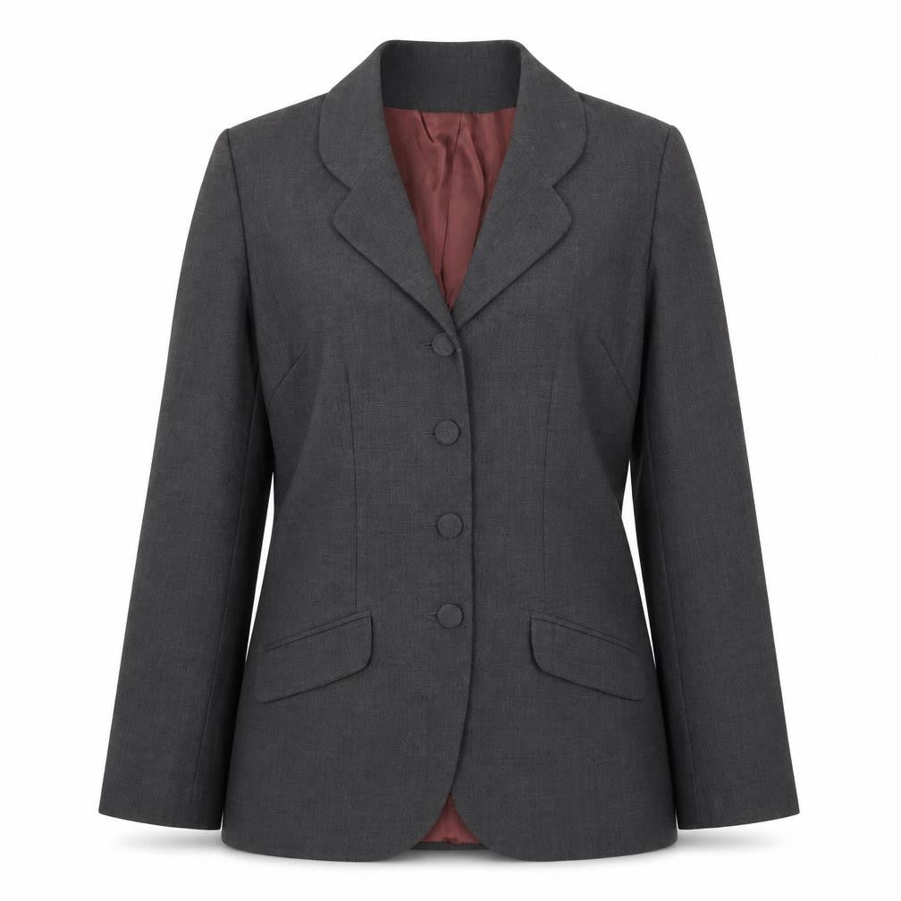 Monsoon Women Grey Wool Blend Suit Jacket UK 10 Classic Tailored Blazer