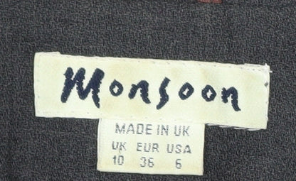 Monsoon Women Grey Wool Blend Suit Jacket UK 10 Classic Tailored Blazer