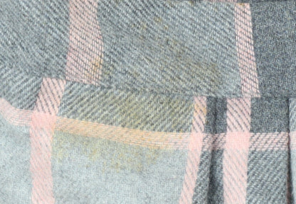 Quail Crossing Women's Grey Pink Check Wool Blend Midi A-Line Skirt Size 12