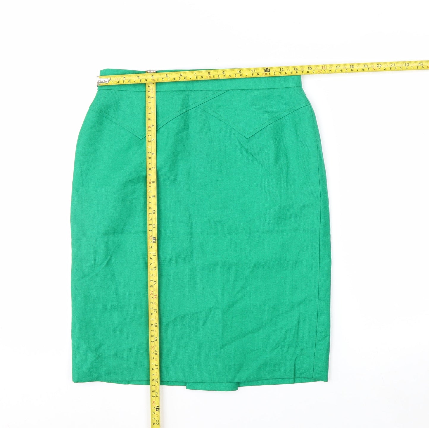 Boutique Collection Women's Green Linen Pencil Skirt Size 12