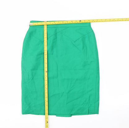 Boutique Collection Women's Green Linen Pencil Skirt Size 12