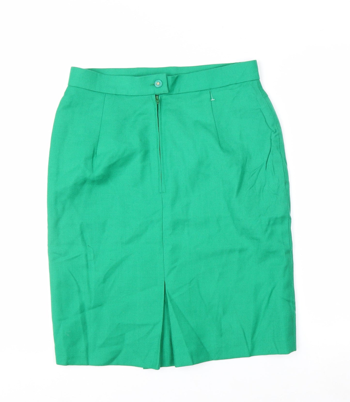 Boutique Collection Women's Green Linen Pencil Skirt Size 12