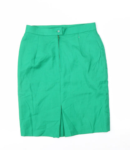 Boutique Collection Women's Green Linen Pencil Skirt Size 12