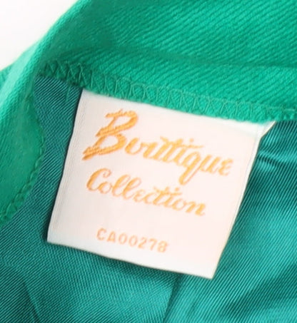 Boutique Collection Women's Green Linen Pencil Skirt Size 12