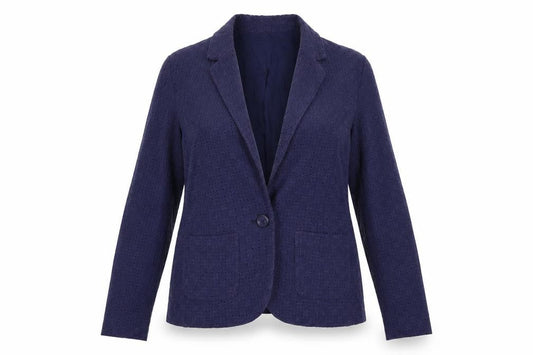 Gap Women's Blue Cotton Lace Blazer UK 8 Classic Notch Lapel Jacket