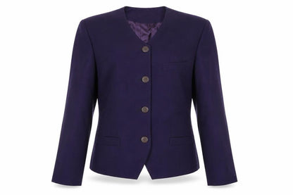 JH Collectibles Womens Purple Wool Suit Jacket Blazer Size 12