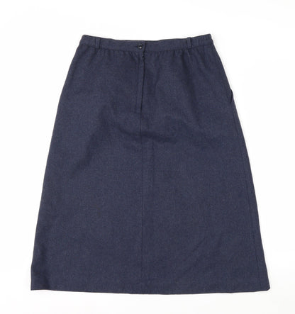 Anderson-Little Women's Blue Wool Blend A-Line Midi Skirt Size 12