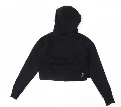 Gym King Womens Black Size 8 Cropped Pullover Hoodie