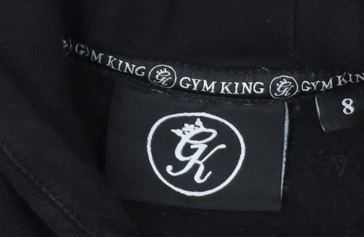 Gym King Womens Black Size 8 Cropped Pullover Hoodie