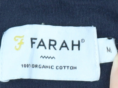 Farah Men's Blue M Crew Neck Organic Cotton T-Shirt