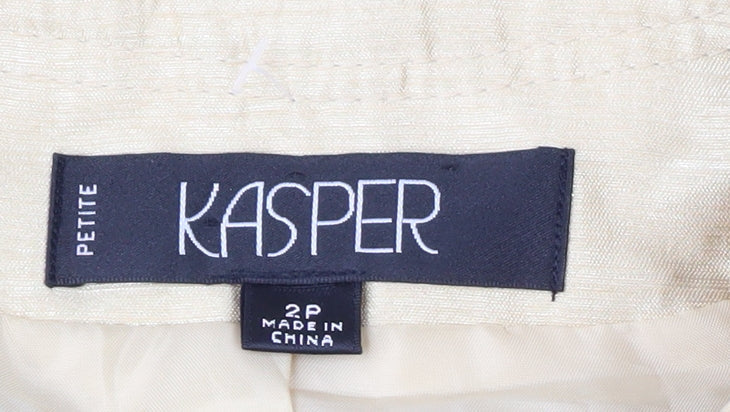Kasper Petite Beige Woven Suit Jacket Women's Size 2P