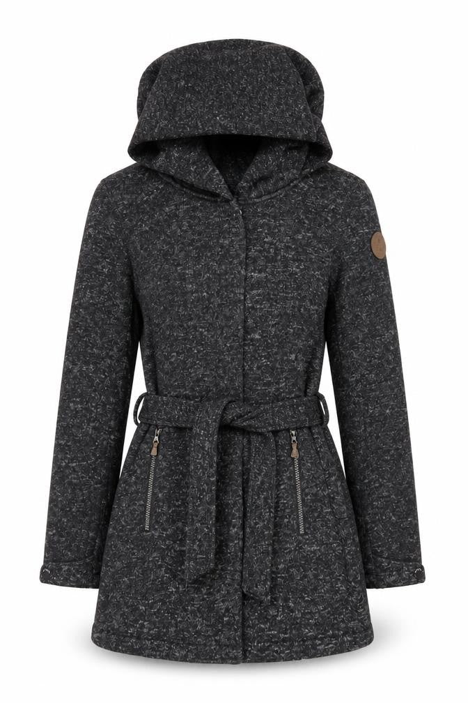 Killtec Women’s Grey Hooded Belted Parka Coat Size 14