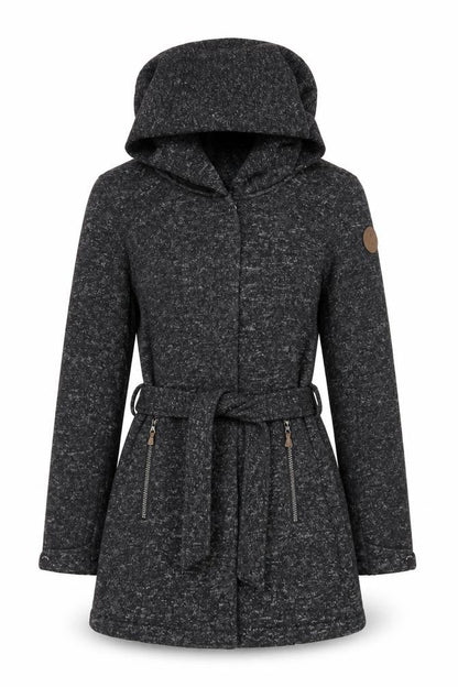 Killtec Women’s Grey Hooded Belted Parka Coat Size 14