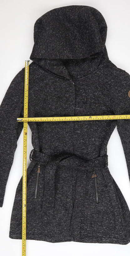 Killtec Women’s Grey Hooded Belted Parka Coat Size 14