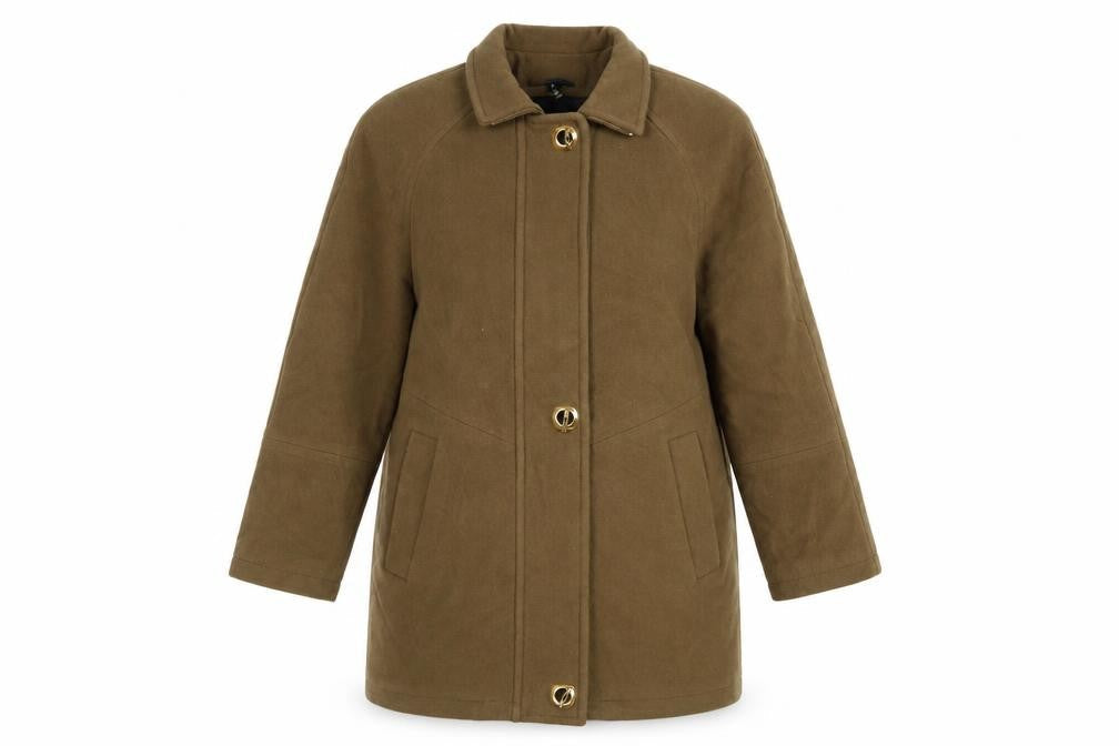 FS Limited Women's Brown Wool Mid-Length Overcoat Size S