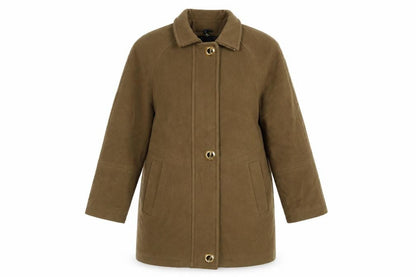 FS Limited Women's Brown Wool Mid-Length Overcoat Size S