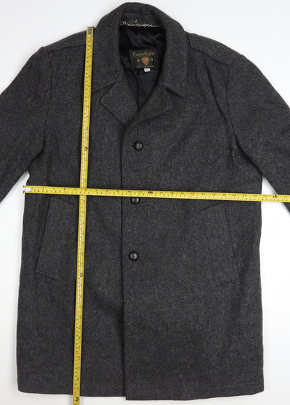 Casualcraft Men’s Grey Wool Overcoat 44R Classic Formal Jacket