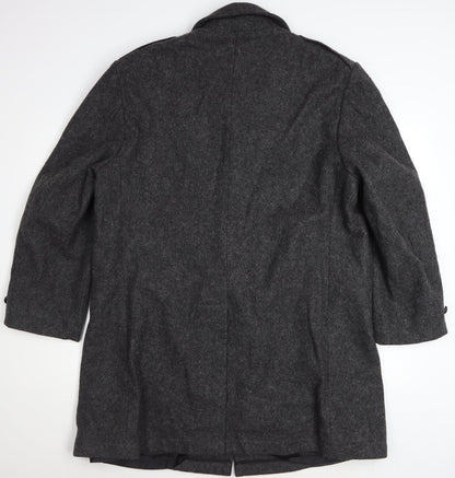 Casualcraft Men’s Grey Wool Overcoat 44R Classic Formal Jacket