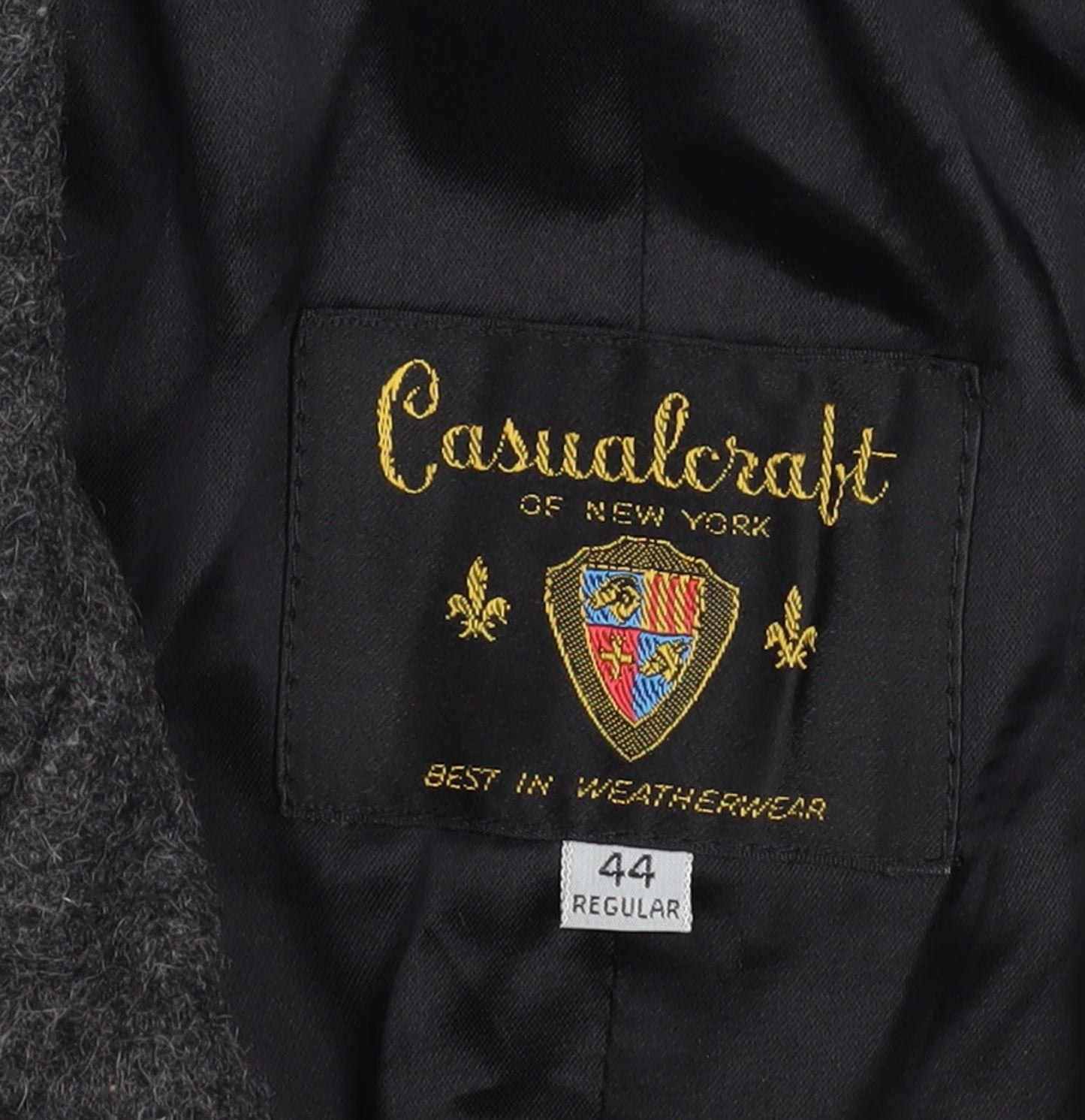 Casualcraft Men’s Grey Wool Overcoat 44R Classic Formal Jacket