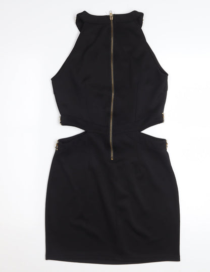 Out of Gas Women's Black Embellished Bodycon Cut Out Dress Size 12